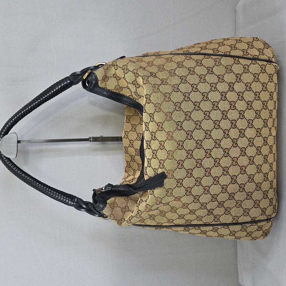 Gucci Tan and Black Hobo Bag - Picture 2 of 16